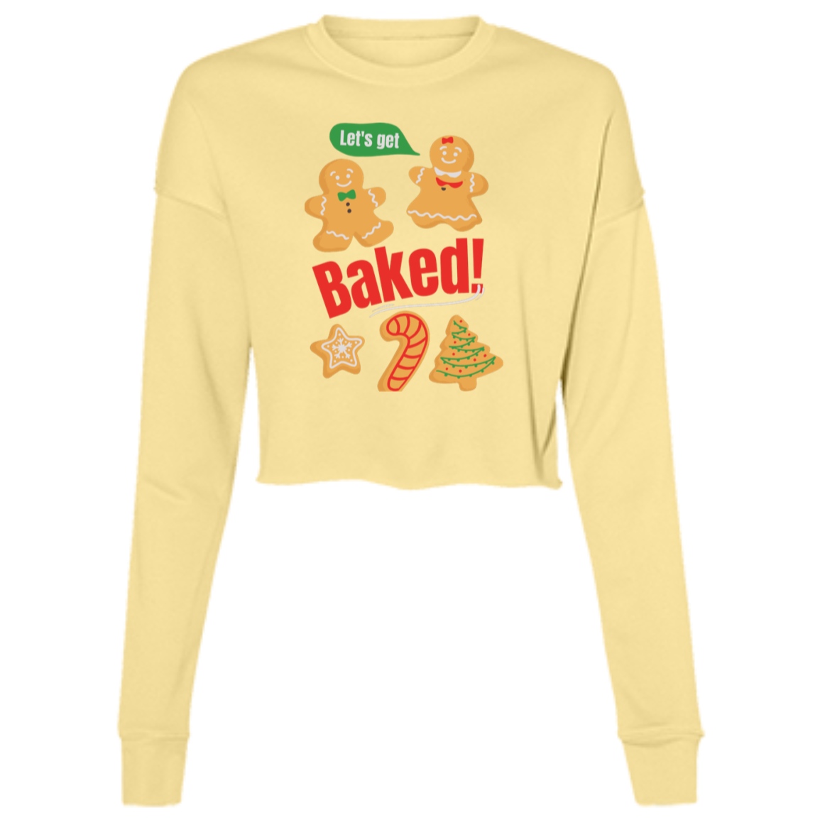 Let's get baked! Ladies' Cropped Fleece Crew