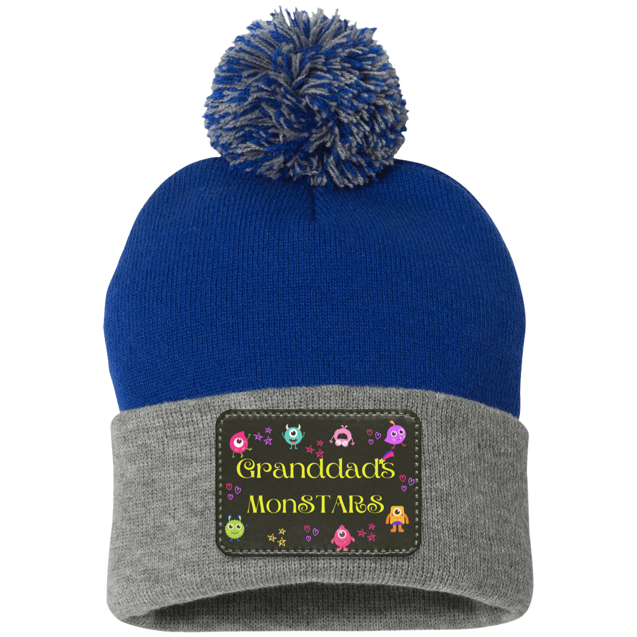 Granddad's MonSTARS Pom Pom Knit Cap - Patch