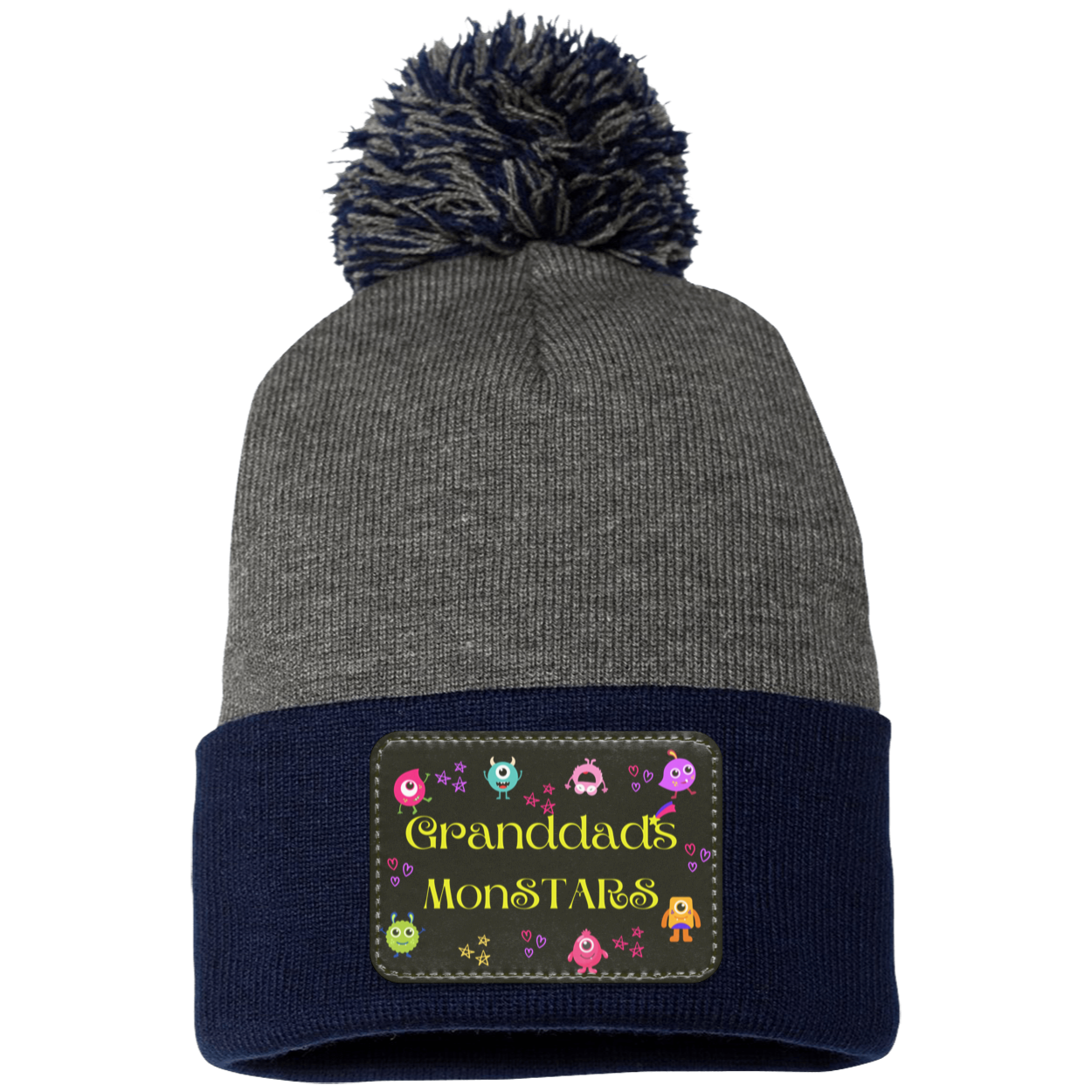 Granddad's MonSTARS Pom Pom Knit Cap - Patch