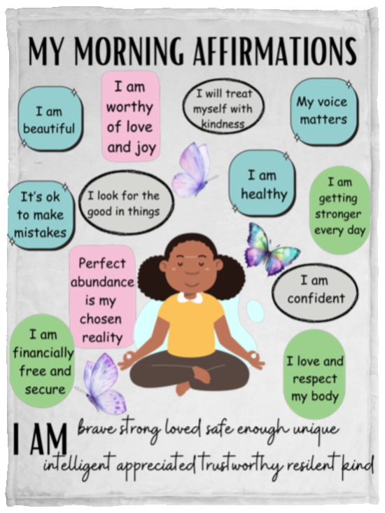 My Morning Affirmations Cozy Plush Fleece Blanket - 30x40