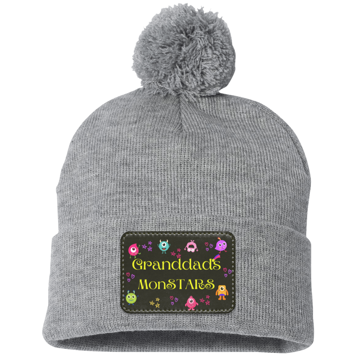 Granddad's MonSTARS Pom Pom Knit Cap - Patch