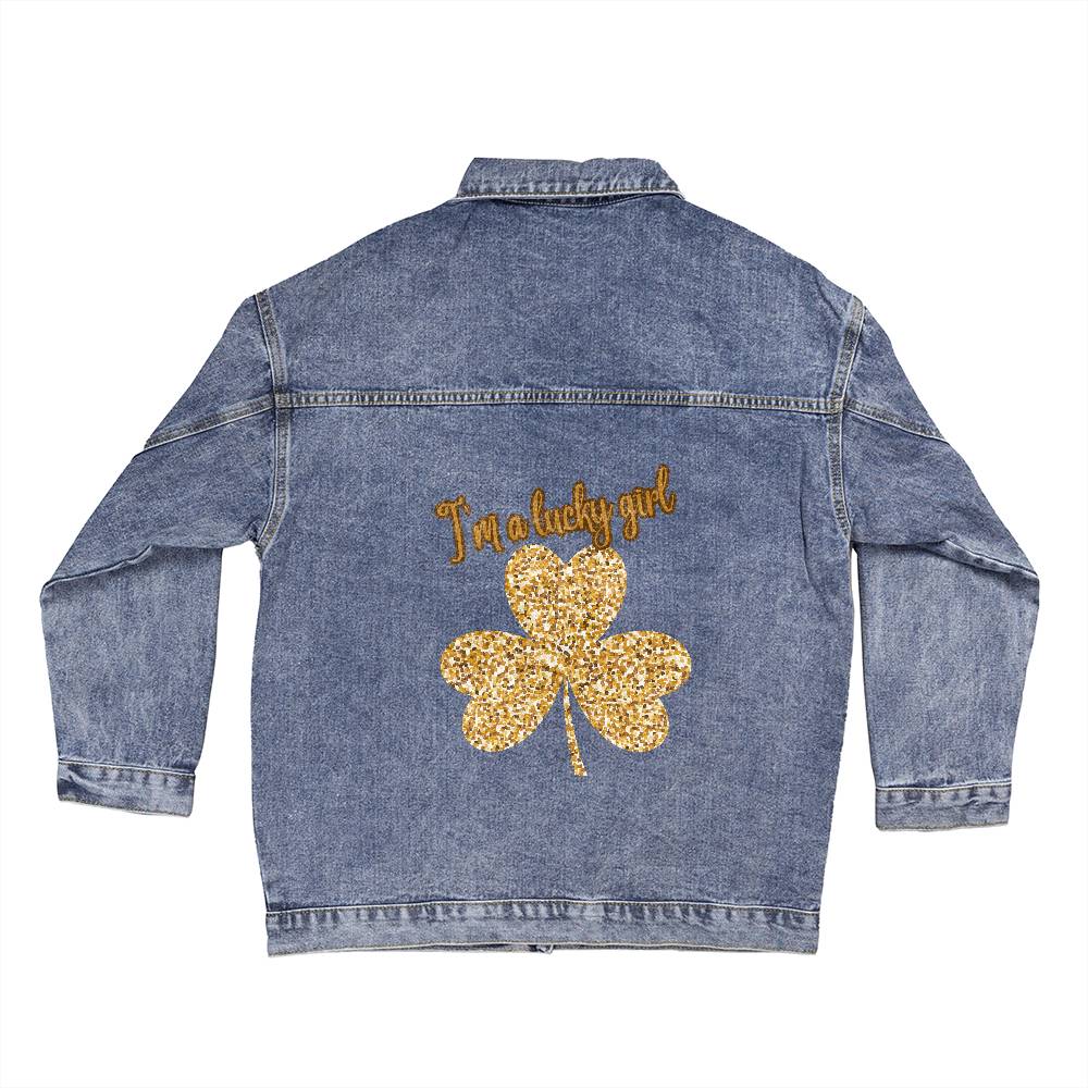 I'm a Lucky Girl oversized Jean Jacket is a perfect way to call in Abundance!