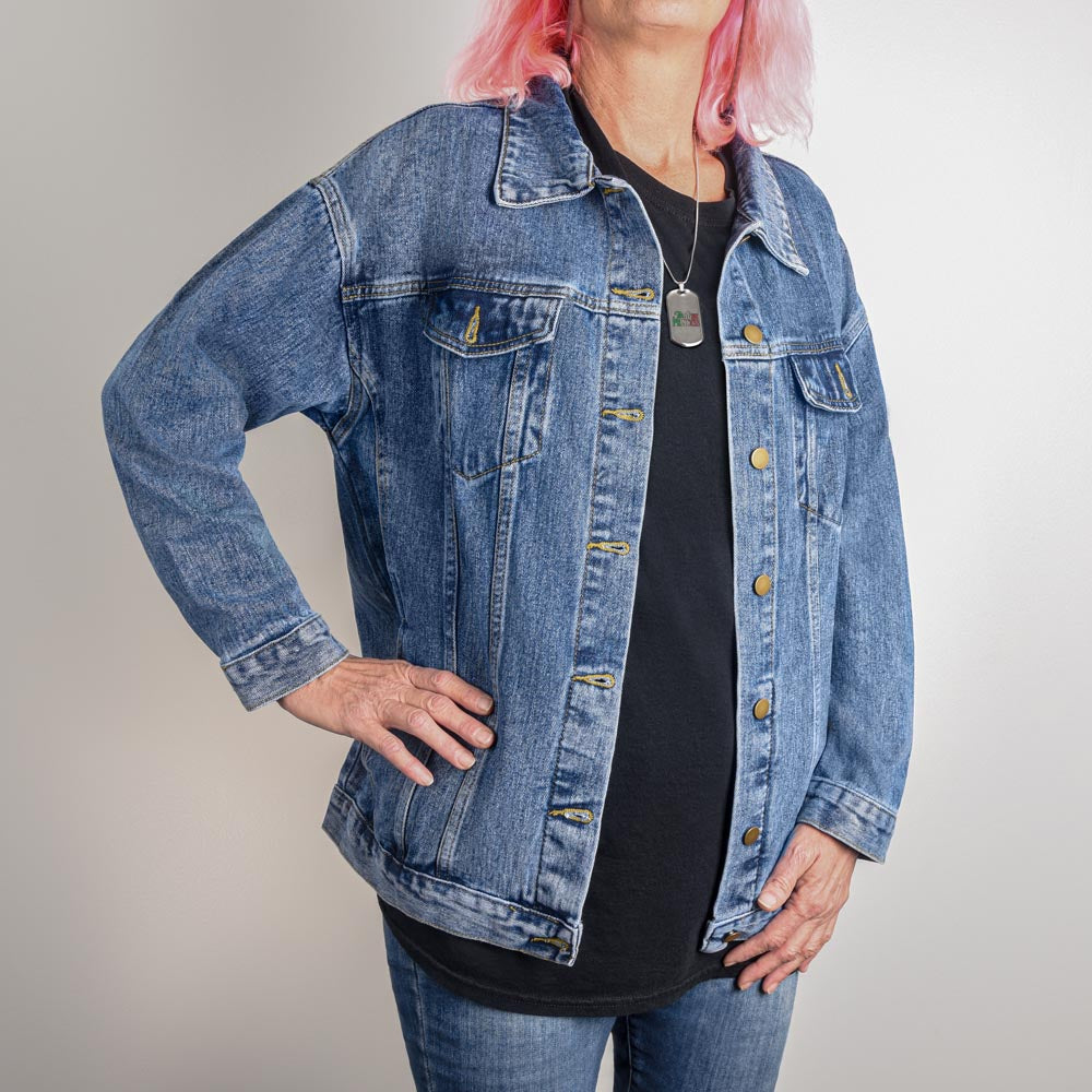 I'm a Lucky Girl oversized Jean Jacket is a perfect way to call in Abundance!