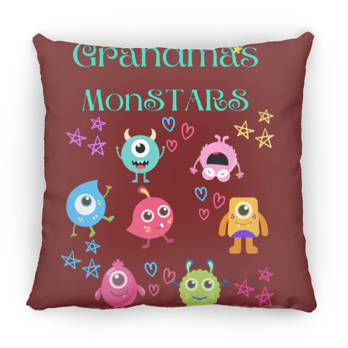 Grandma's MonSTARS  Small Square Pillow
