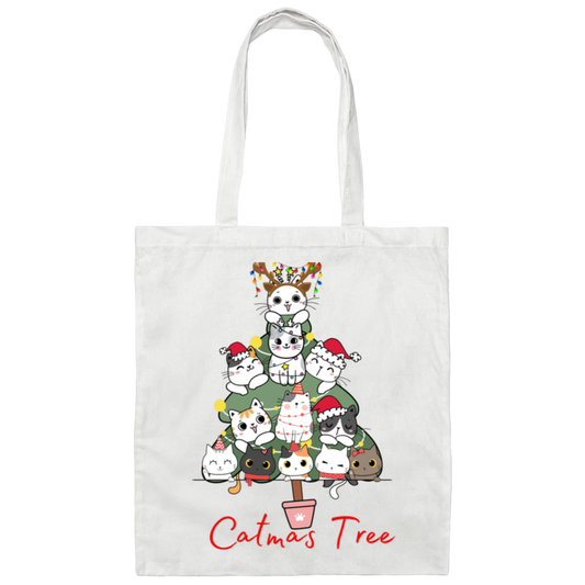 CatMas Tree for Crazy Cat Lady -Canvas Tote Bag
