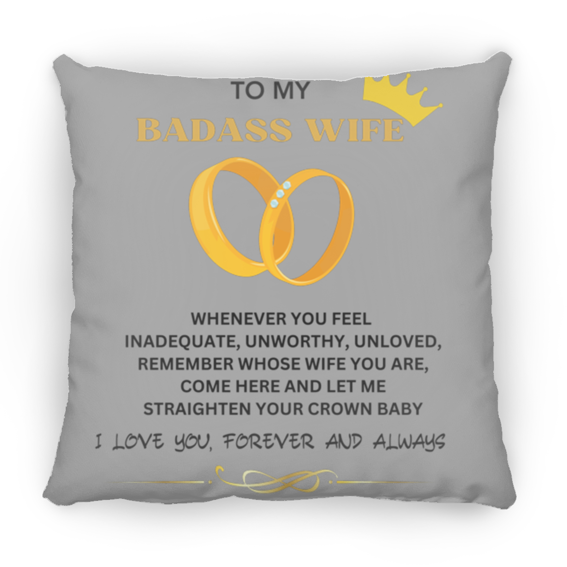 TO MY BADASS WIFE Square Pillow