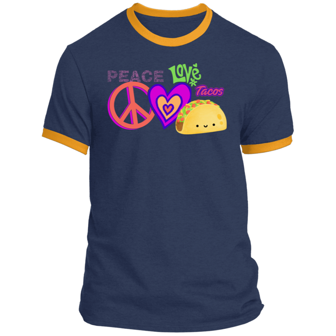 Peace Love Tacos classic ringer tee