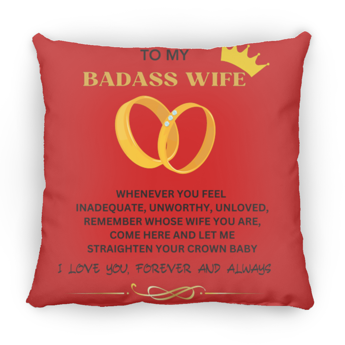 TO MY BADASS WIFE Square Pillow