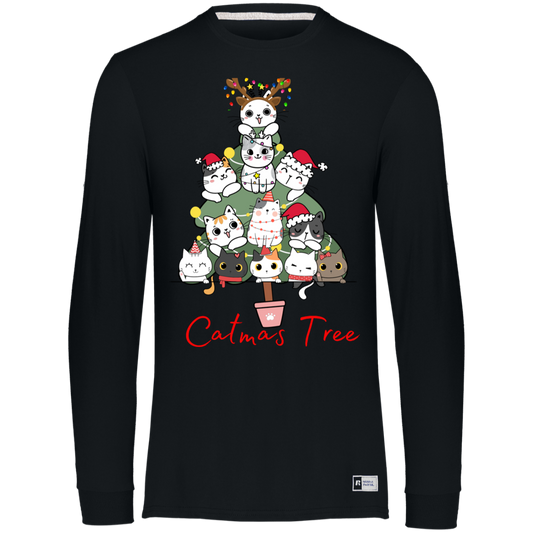 CatMas Tree for Crazy Cat Lady Essential Dri-Power Long Sleeve Tee