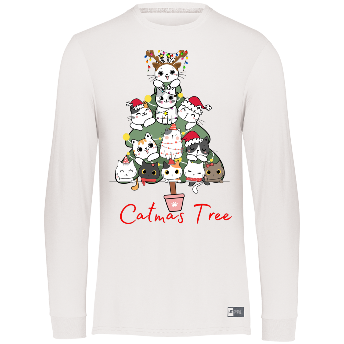 CatMas Tree for Crazy Cat Lady Essential Dri-Power Long Sleeve Tee