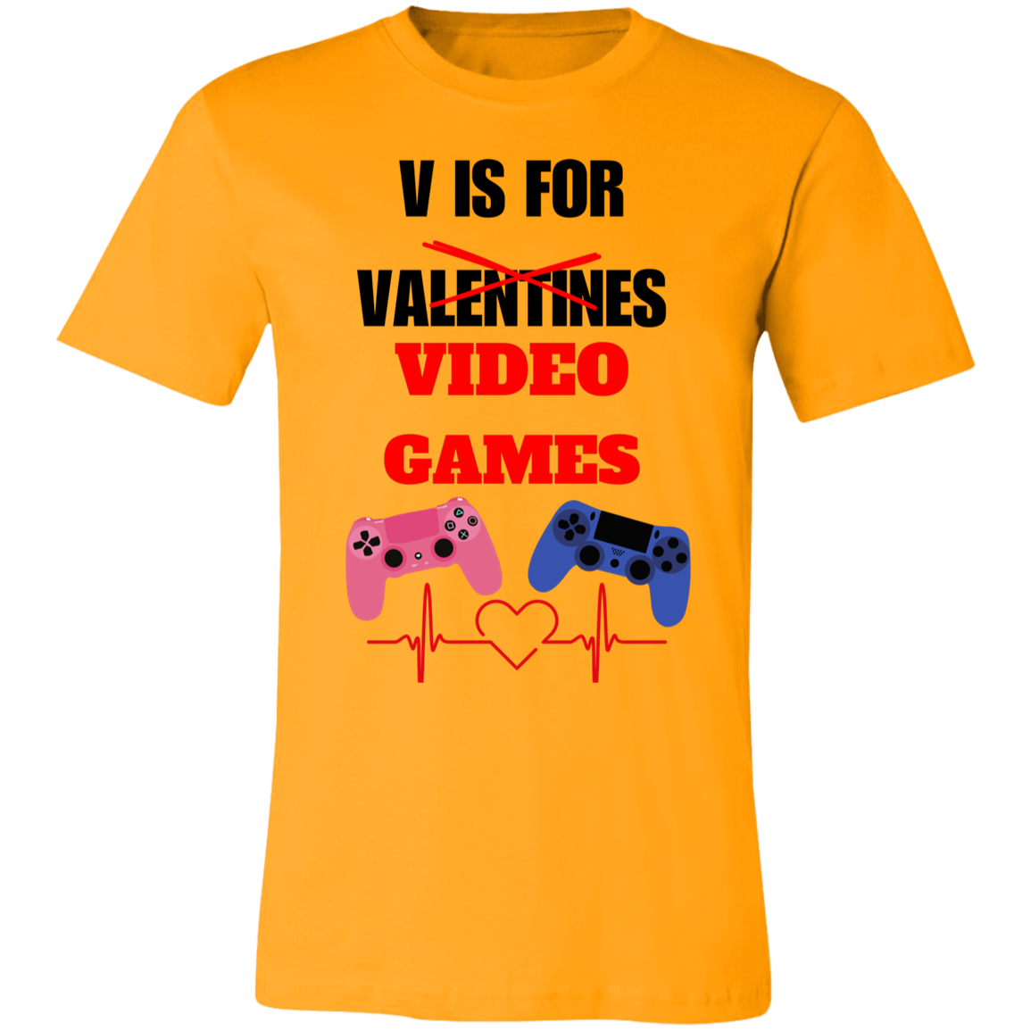V IS FOR VALENTINES  Unisex Jersey Short-Sleeve T-Shirt