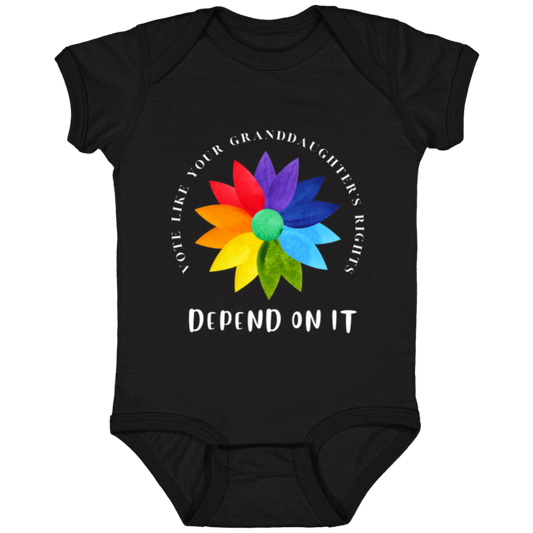 VOTE like your granddaughter’s rights DEPENDS ON IT Infant Fine Jersey Bodysuit