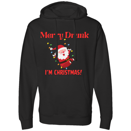 Merry Drunk I'm Christmas! Midweight Hooded Sweatshirt