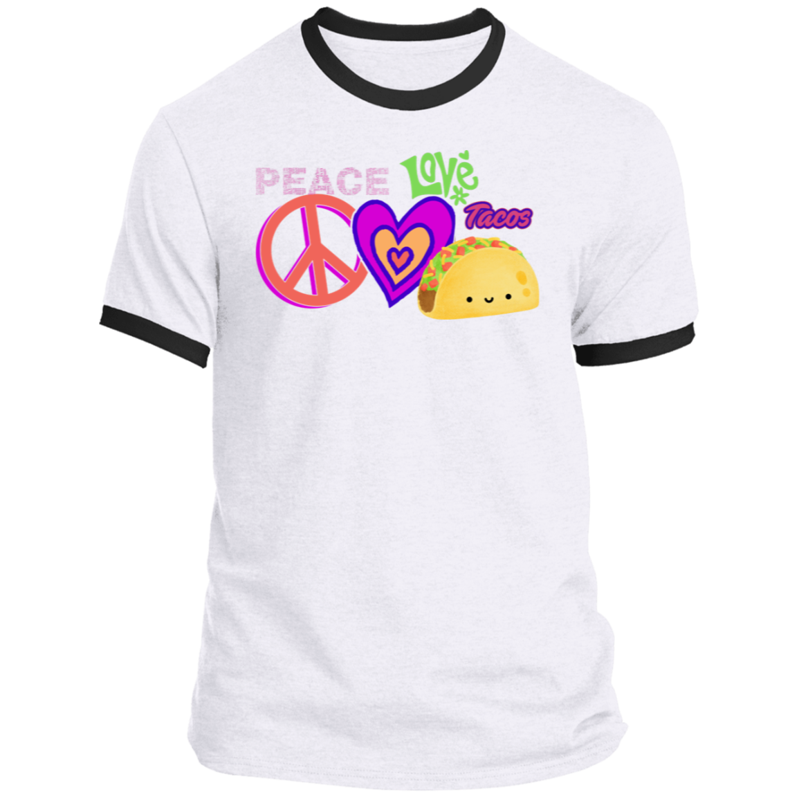 Peace Love Tacos classic ringer tee