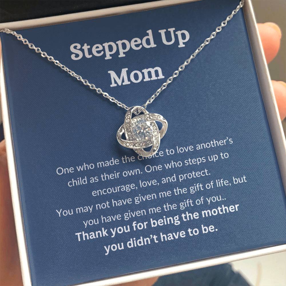 Stepped Up Mom Love Knot Necklace