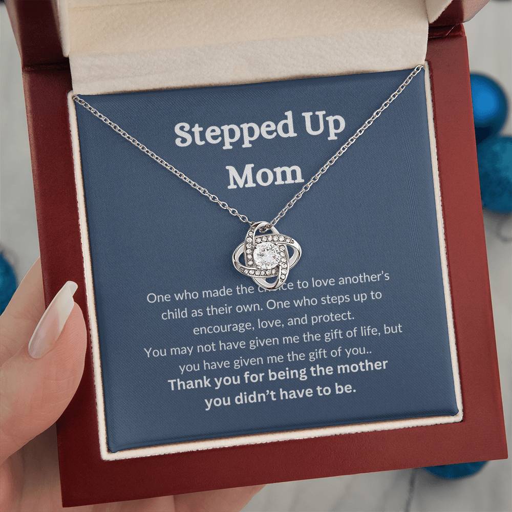 Stepped Up Mom Love Knot Necklace