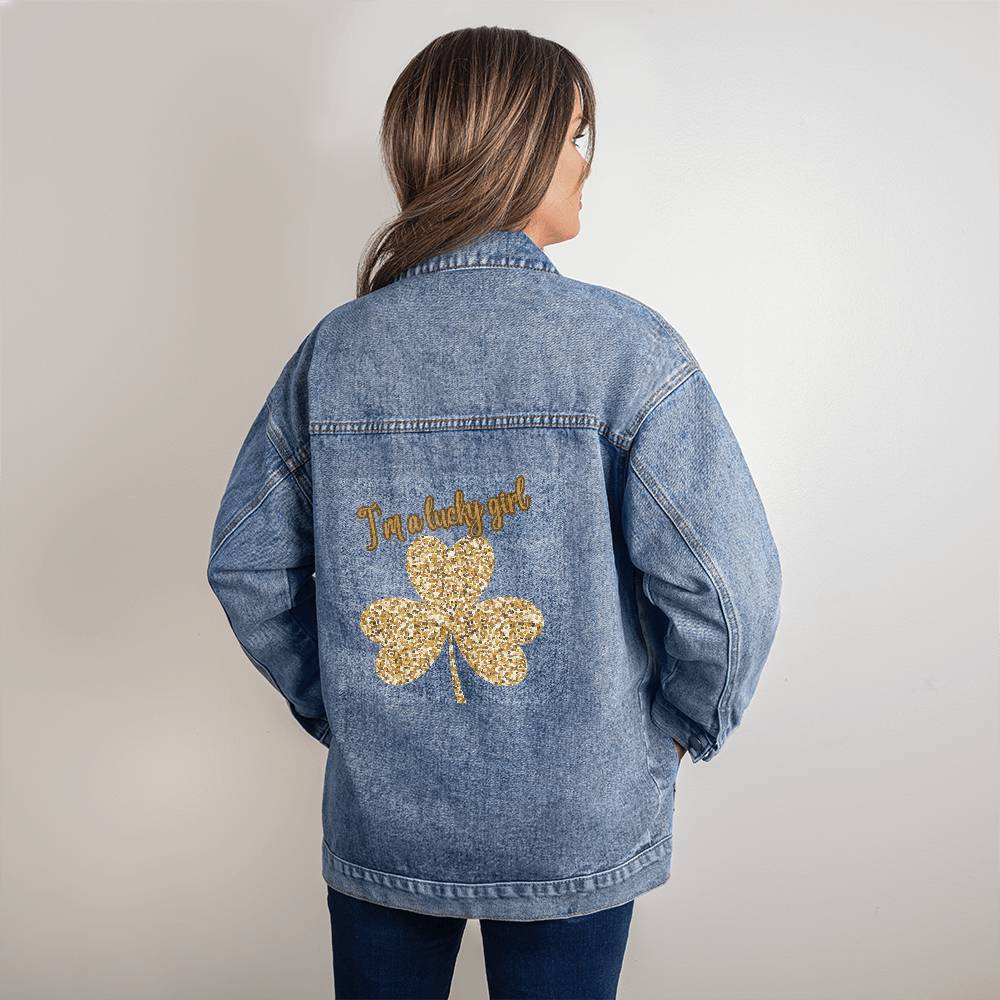 I'm a Lucky Girl oversized Jean Jacket is a perfect way to call in Abundance!